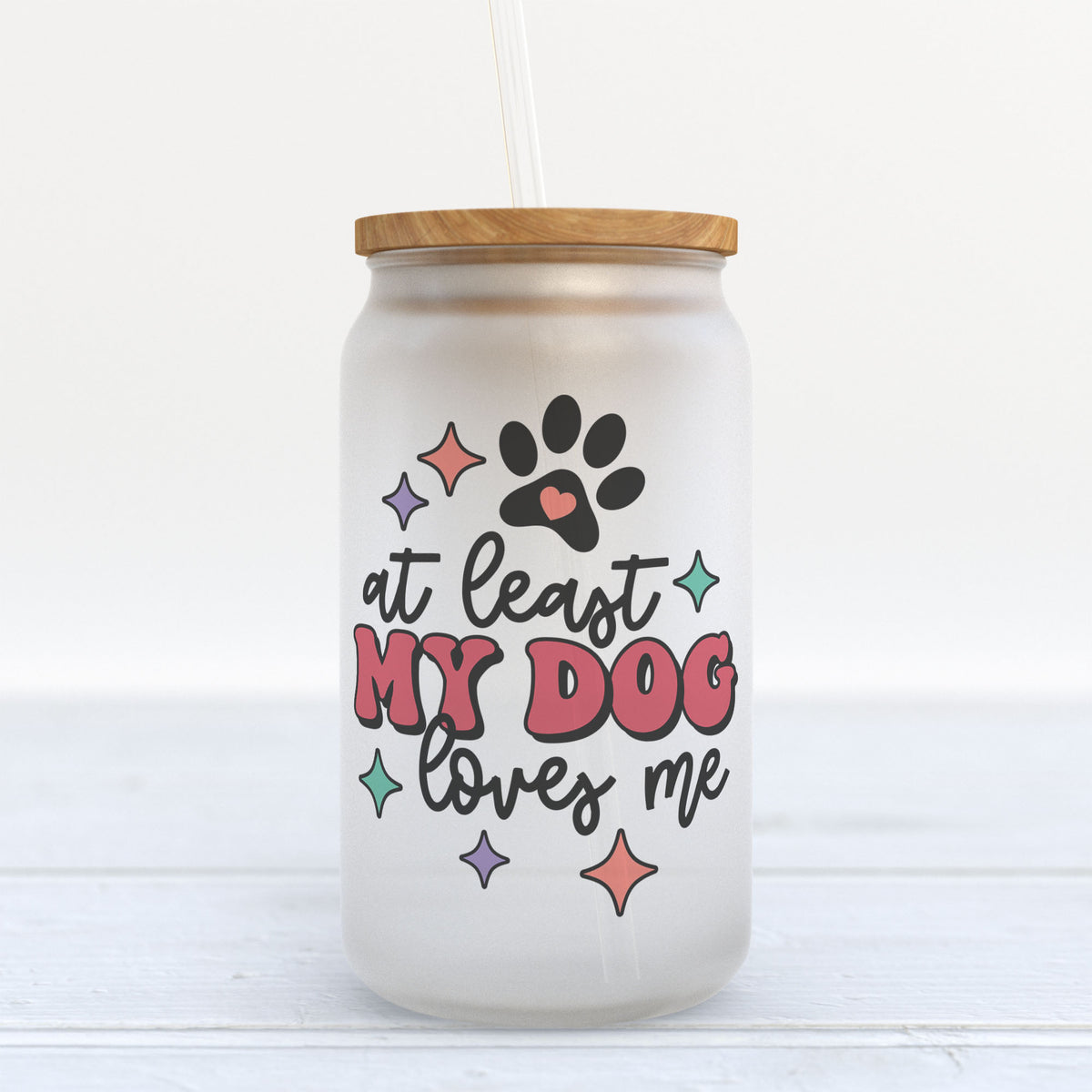 Balloon Dog handmade drink glass, cute dog tumbler, water cup