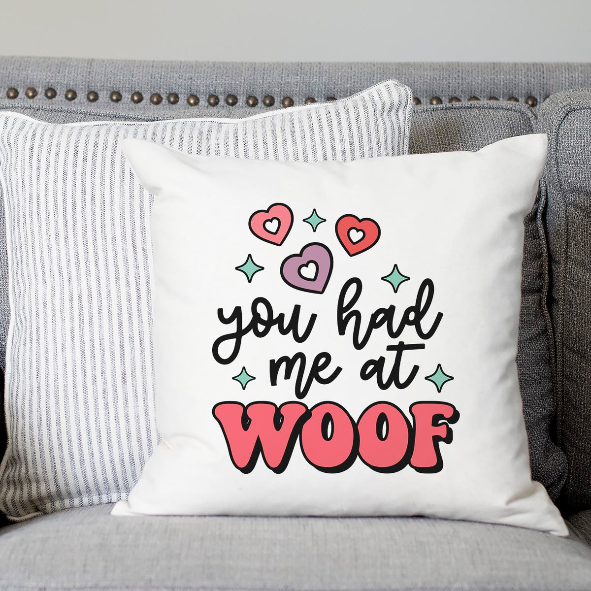 WOOF WOOF, Throw Pillows