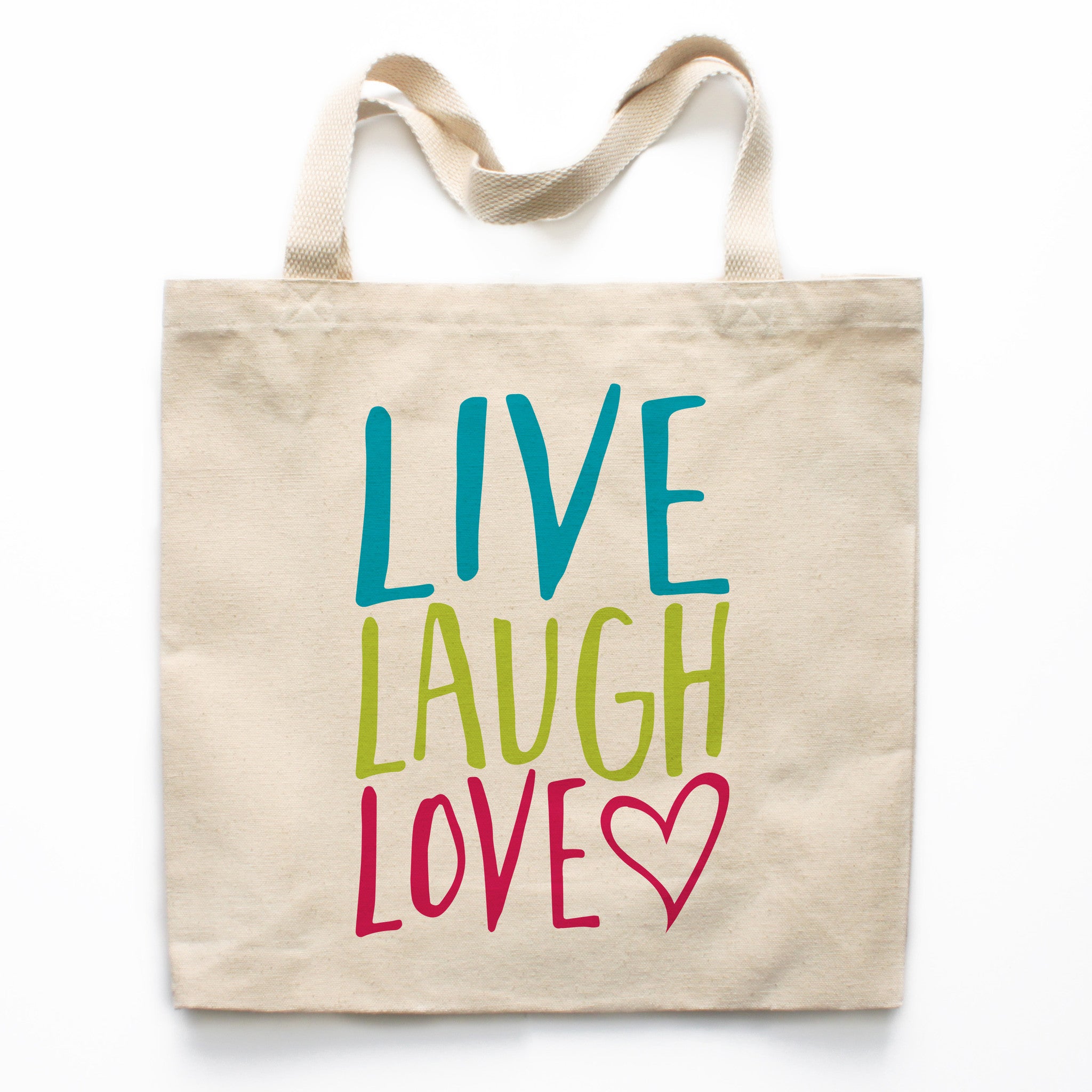 Live Laugh Love Canvas Tote Bag – Heart & Willow Prints